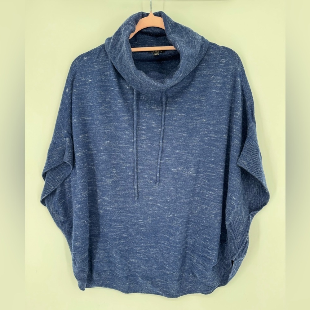 Talbots Women's Navy Blue Cowl Neck Sweater Oversized Winter Cozy Size M/L